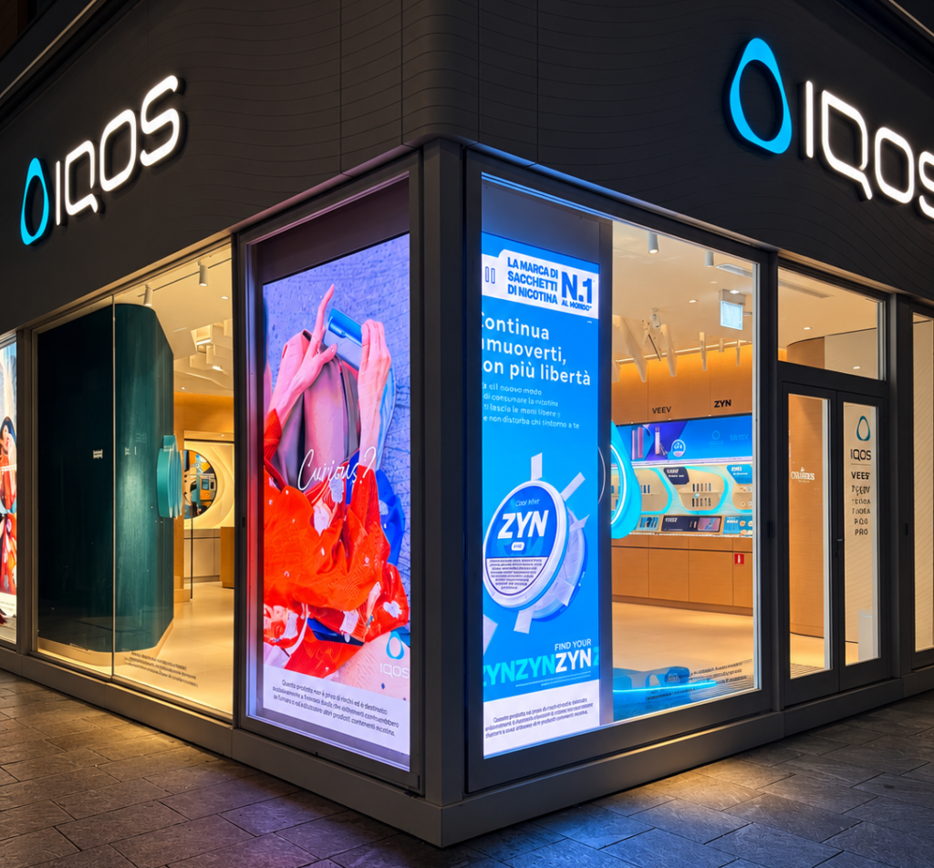 IQOS Milano Ledwall da vetrina